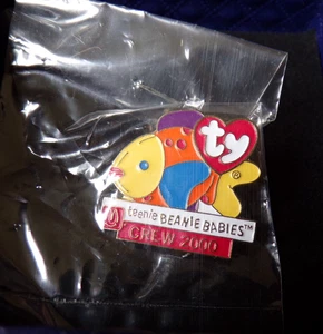 Ty Teenie Beanie Babys Baby McDonald Crew Emaille Fisch 2000 Mütze Kragen Pin - Bild 1 von 3