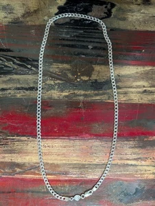 Solid 925 Sterling Silver 5MM Chain Necklace Made in Italy - 26.16 g - Picture 1 of 5
