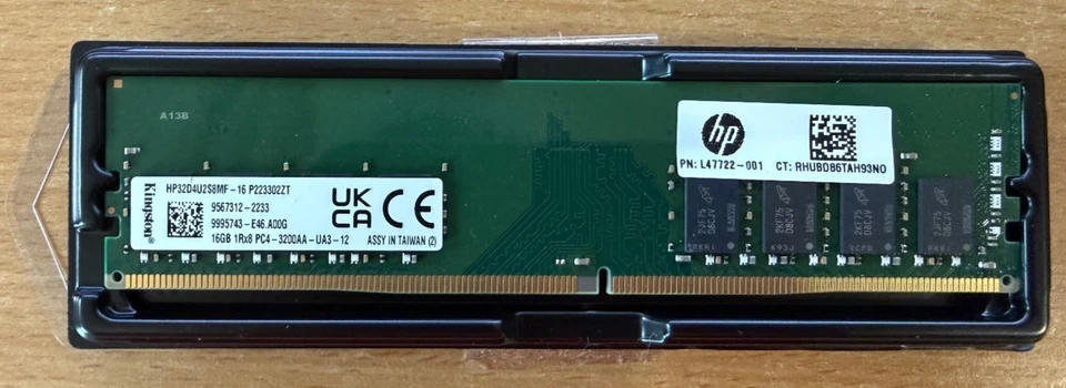 16GB Kingston UDIMM 1 x 16GB DDR4 Ram 3200MHz HP32D4U2S8MF-16 Memory Module - Image 1 of 1