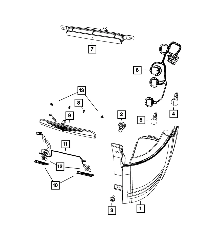Genuine Mopar Taillamp Wiring 68100218AA - Image 1 of 1