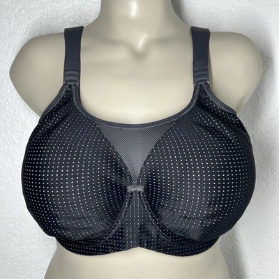 Anita Active Performance WireX 运动文胸 有线 40G 黑色 无衬垫圆点 — 第 1/4 张图片