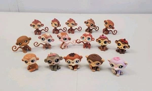 Littlest Pet Shop Monkey Lot Of 16 Chimp Ape Primate Monkeys Hasbro LPS - Foto 1 di 9