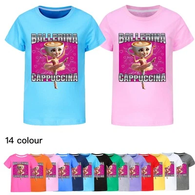Tung Tung Tung Sahur Boys Girls T-Shirt Ballerina Cappuccina Kids Tops T shirt