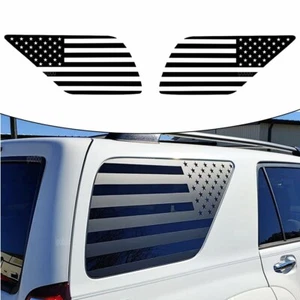 For Toyota 4Runner 03-09 Side Quarter Windows Sticker US Flag Black Vinyl Decal - Picture 1 of 6