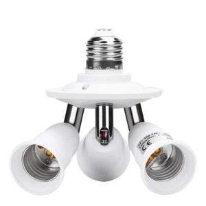 E26 E27 Adjustable Socket Splitter3 in 1 Socket White Bulb Base Adapter Lamp ... - Picture 1 of 7