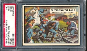 1962 Topps Civil War News #82: Destroying the Rails ~ PSA 9 oc - Picture 1 of 2