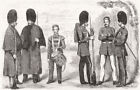 COSTUME. The new dress of the guards 1858 old antique vintage print picture