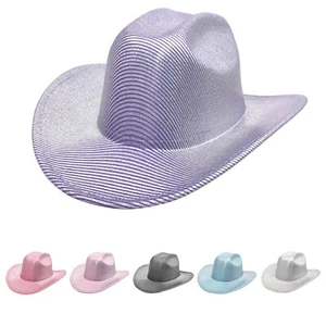 Western Cowboy Hat for Womens Glitter Cowgirl Hat for Disco Parties and Costumes - Picture 1 of 32