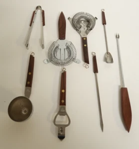 Collection of VTG Kitchen Tools & Utensils Wood Handles Tongs Openers - Picture 1 of 20