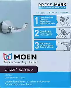 MOEN LINDOR Double Towel / Robe Hook, Chrome - Picture 1 of 5