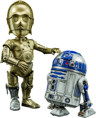 Star Wars R2D2 & C3PO Action Figures 2 pack Hybrid Metal Herocross - Immagine 1 di 4