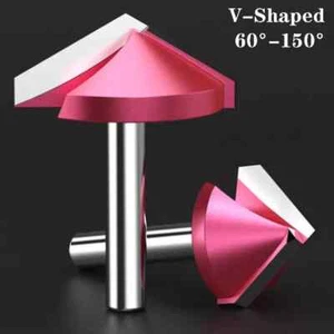 60°-150° 3D Woodworking Wood MDF Trim Milling Cutter Chamfering 6mm/8mm Shank - Picture 1 of 27