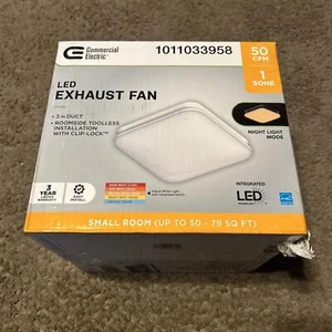 Commercial Electric 50 CFM Ceiling Mount Room Size Install Exhaust Fan CCT LED - Picture 1 of 3