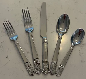 Wallace ROOSTER Stainless 18/10 Country 5 PC Place Setting Silverware Flatware - Picture 1 of 12