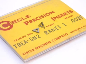 NEW SURPLUS 10PCS. CIRCLE TBEA 5N2 GRADE: RAMET1 (RADIUS: .002F) CARBIDE INSERTS - Afbeelding 1 van 5