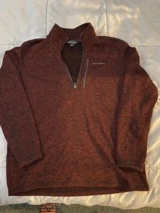 Eddie Bauer Convector 1/2-Zip Fleece Sweater Two Tone Red - Picture 1 of 6