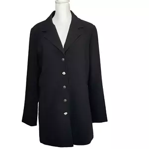 Dialogue QVC Black Blazer Jacket Coat Dress Size 8 Stretch Career Menswear Inspo - Picture 1 of 11