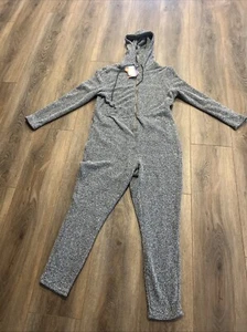 Yitty Womens GRAY Hooded Pet Me Kitty One-Piece Jumpsuit Size 2X - Picture 1 of 5