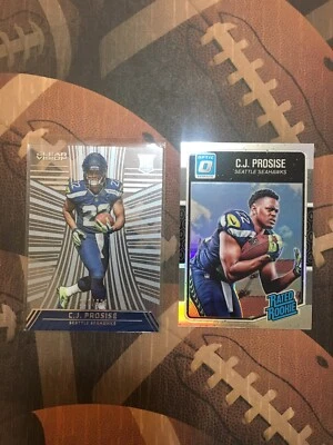 Seattle Seahawks C.J. Prosise 2 Card Rookie Lot - Image 1 of 4