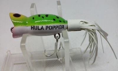 Señuelo ultraligero para agua superior/superficie Fred Arbogast HULA POPPER Green Frog 1,25" Foto 1 de 4