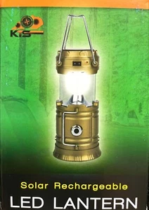 KTS Solar Rechargeable LED Lantern & Flashlight 110V Camping Survival Gear Coppe - Picture 1 of 5