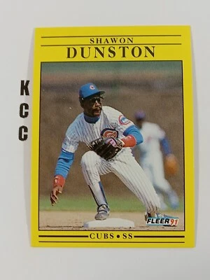 1991 Fleer MLB Baseball Chicago Cubs #420 Shawon Dunston - Image 1 of 2