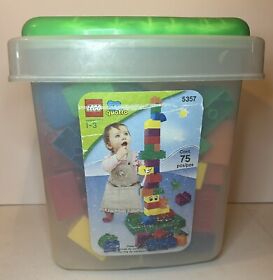 73 pcs LEGO Quatro Blocks Set 5357 with Bucket and Lid Ages 1-3