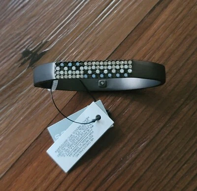 NWT CHICO'S WOMEN'S HEMATITE OPAL HINGED BANGLE BRACELET DARK GRAY / BROWN CZ - Image 1 of 4