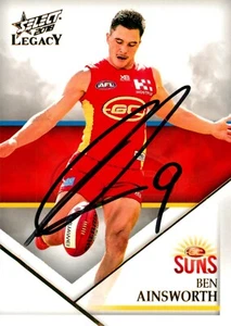 Signed 2018 Gold Coast Suns AFL Legacy Card - Ben Ainsworth - Picture 1 of 3
