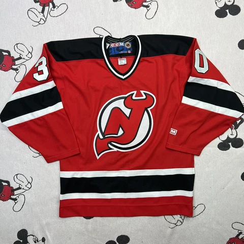 VTG NHL New Jersey Devils #30 thomas keough CCM Hockey Jersey Shirt Red Cover