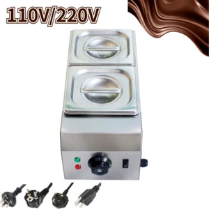 2 Pot 50-300℃ Electric Chocolate Melting Warmer Commercial Melter Machine 1000W - Picture 1 of 10