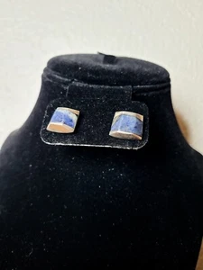 Vintage Taxco Mexican Modernist 925 Sodalith Ohrringe - Bild 1 von 6