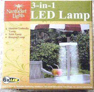 Nantucket Lights 3-in-1 LED Lamp, Umbrella, Table, or Hanging - Picture 1 of 4