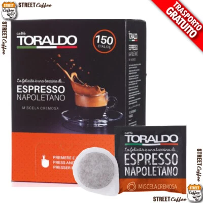 300 Cialde Caffè Toraldo Filtrocarta ESE 44 mm Miscela  Cremosa Cremoso gratis - Immagine 1 di 4