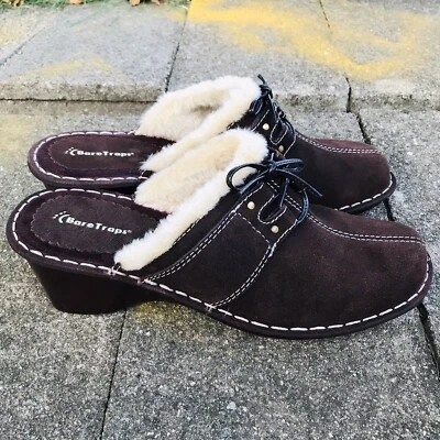 Zuecos de mulas Baretraps para mujer señuelo marrón gamuza imitación piel tacón abierto 9M Foto 1 de 4