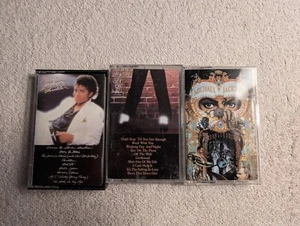 Michael Jackson Thriller Off the Wall Dangerous 3 Cassettes - Picture 1 of 4