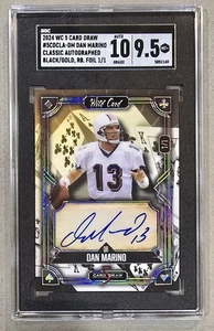 2024 Wild Card Draw DAN MARINO /1 SGC 9.5 10 Auto Autograph Classic Black Gold - Picture 1 of 3