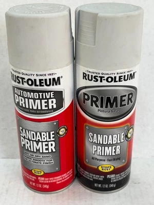 (2) RUSTOLEUM 260737 IMPRIMACIÓN LIJABLE AUTOMOTRIZ BLANCA ARENA HÚMEDA O SECA SECADO RÁPIDO Foto 1 de 4