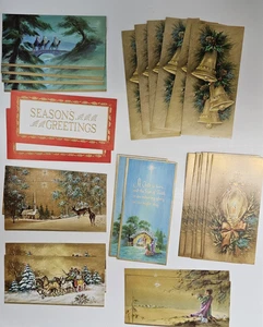Vintage Konvolut unbenutzte Weihnachtskarten eine Sonnenscheinkarte 26 Karten Basteln 8,5 x 4 - Bild 1 von 8