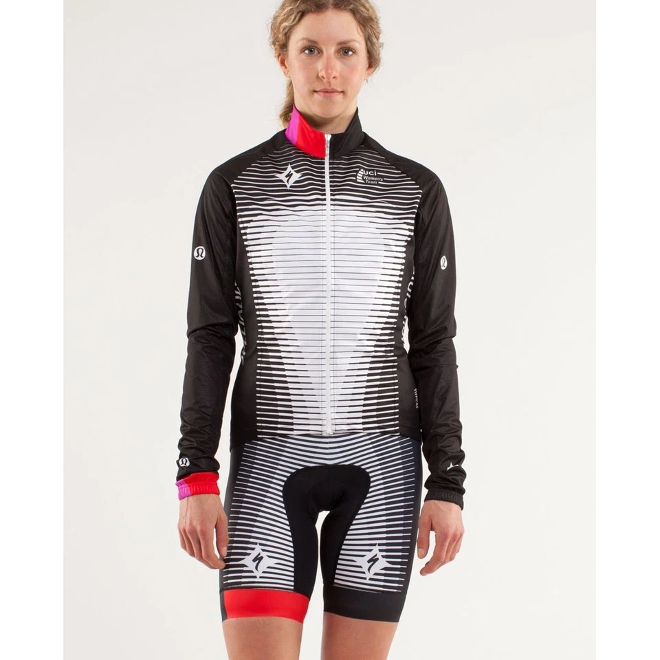 Chaqueta cortavientos especializada Lululemon para mujer nueva sin etiquetas - talla 6 - negra/blanca Foto 1 de 4