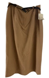 gonna a matita in lana sag harbor woolrich. taglia 16.  Vintage '90 nuovo con etichetta.  Tan classico - Foto 1 di 7