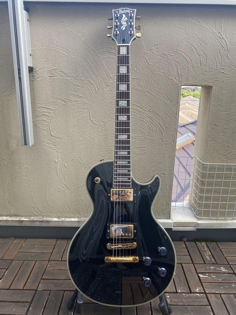 ち*け様 BURNY レスポールカスタム バーニー エレキギター Amazon | Burny SRLC55 Black 初心者14点セット 【MG10付き