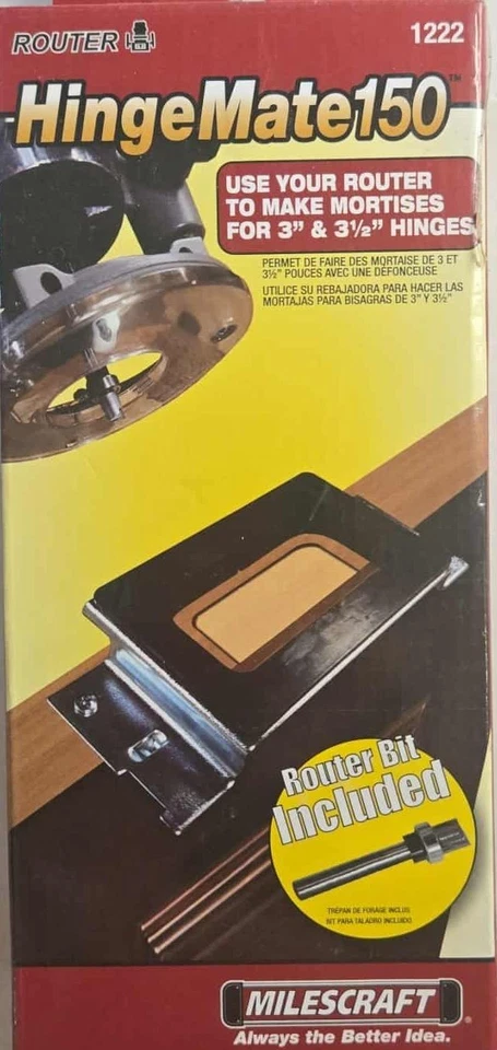 HingeMate150 Router Bit Set for 3 and 3.5 Inch Hinges Silver and Black NEW - Image 1 of 2