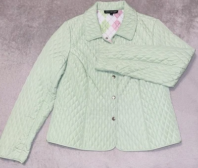 Chaqueta ligera acolchada delantera amarilla Briggs New York para mujer talla PM Foto 1 de 4