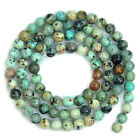 Natural Blue African Turquoise Round Gemstone Beads 15.5' 4  6 8 10 12mm Pick