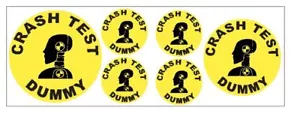 6 Piece Set Crash Dummy Sticker Decal R4646 $10.75 VALUE Only $5.99 - Picture 1 of 1
