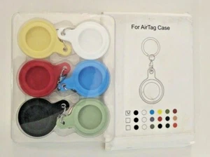 6 pcs. Silicone Case Cover Key Chain Ring Shell for Apple AirTag, Multiple color - Picture 1 of 2