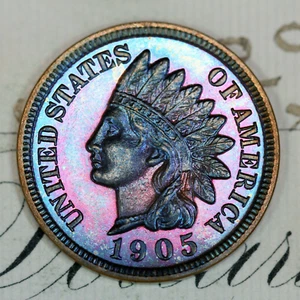 * 1905 CAMEO * PRISTINE+ GEM PROOF INDIAN HEAD PENNY * FROM ORIGINAL COLLECTION - Picture 1 of 3