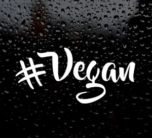 #Vegan VEGAN DECAL LOGO FOR CAR/VAN/LAPTOP VINYL STICKER PLANT BASED CLEAN EAT - Picture 1 of 5
