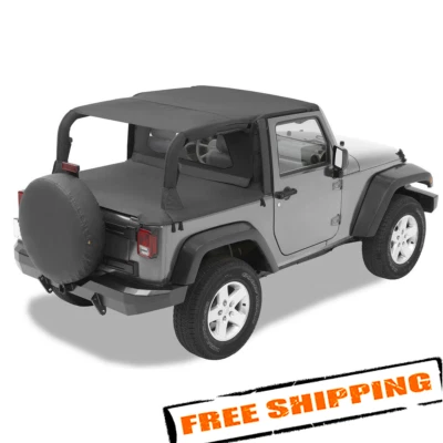 Bestop 52585-35 Black Header Safari Bikini Top for 2007-2009 Jeep Wrangler JK Foto 1 de 4